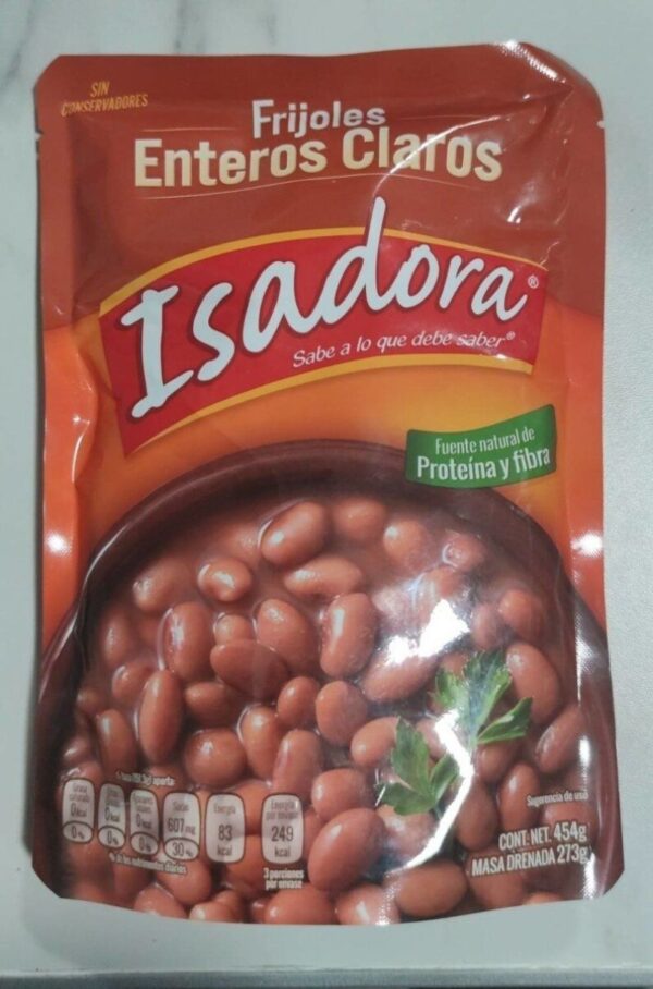 FRIJOLES ENTEROS CLAROS BOLSA ISADORA 454G